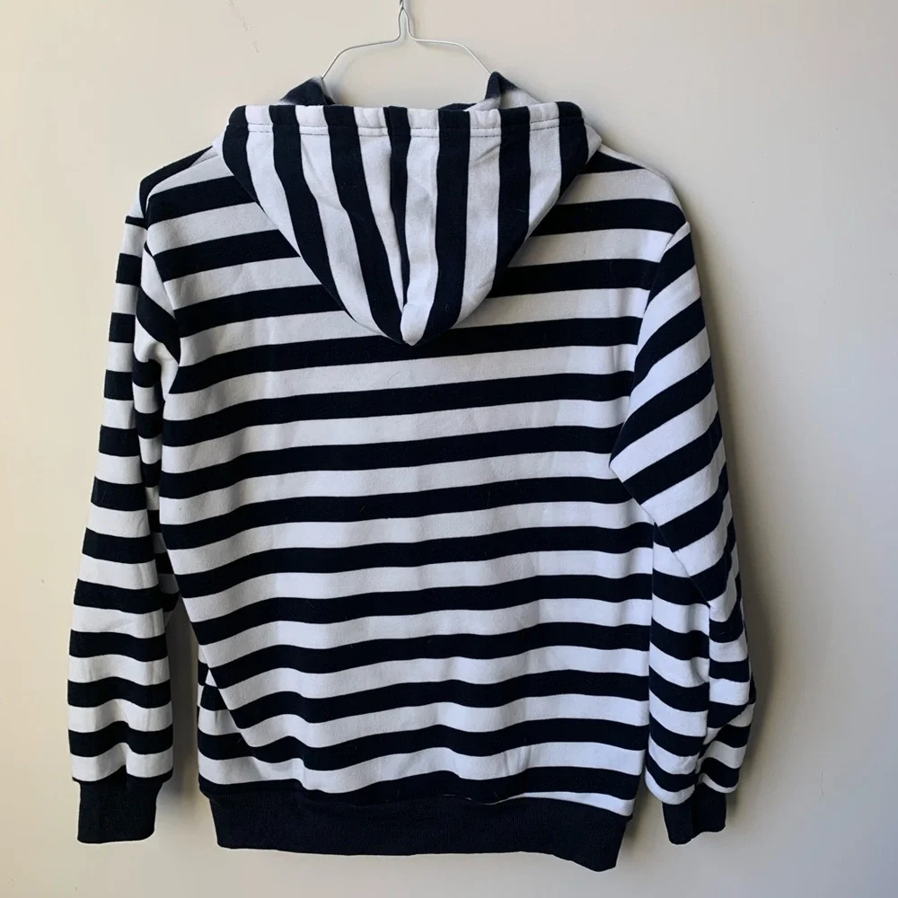 Striped Black and White Hoodie - Picture 4 of 4